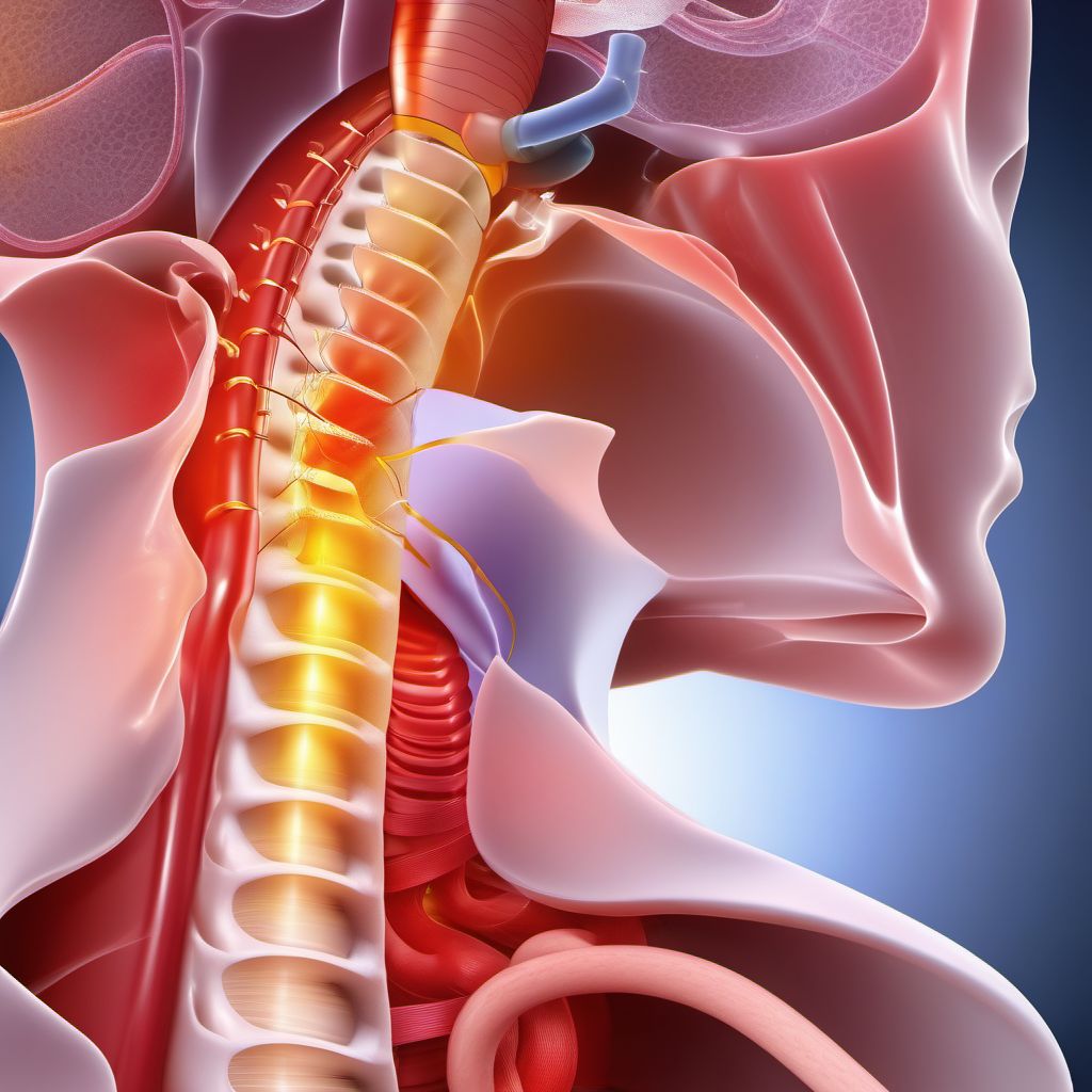 Injury of esophagus (thoracic part) digital illustration