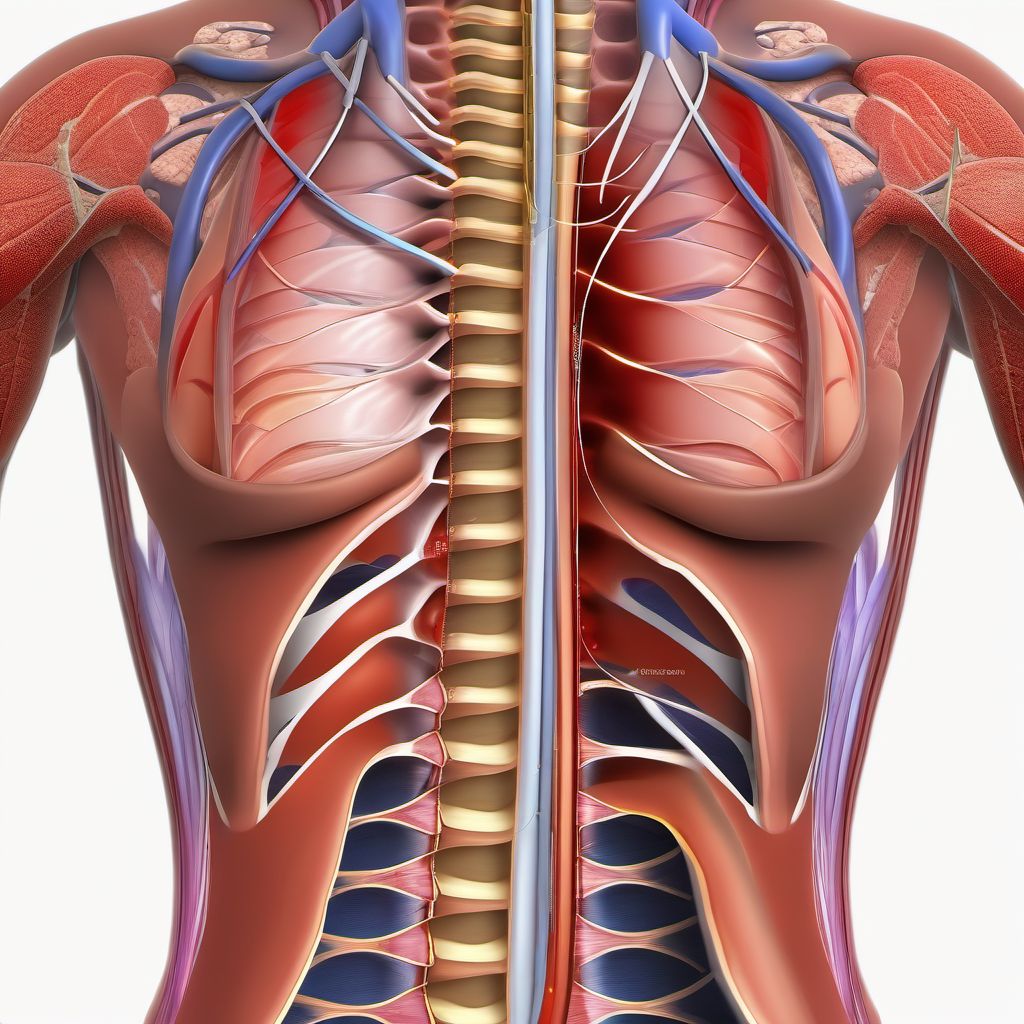 Contusion of esophagus (thoracic part) digital illustration