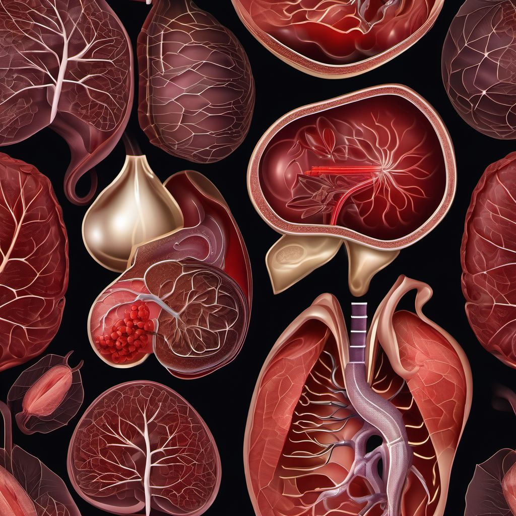 Contusion of other specified intrathoracic organs digital illustration