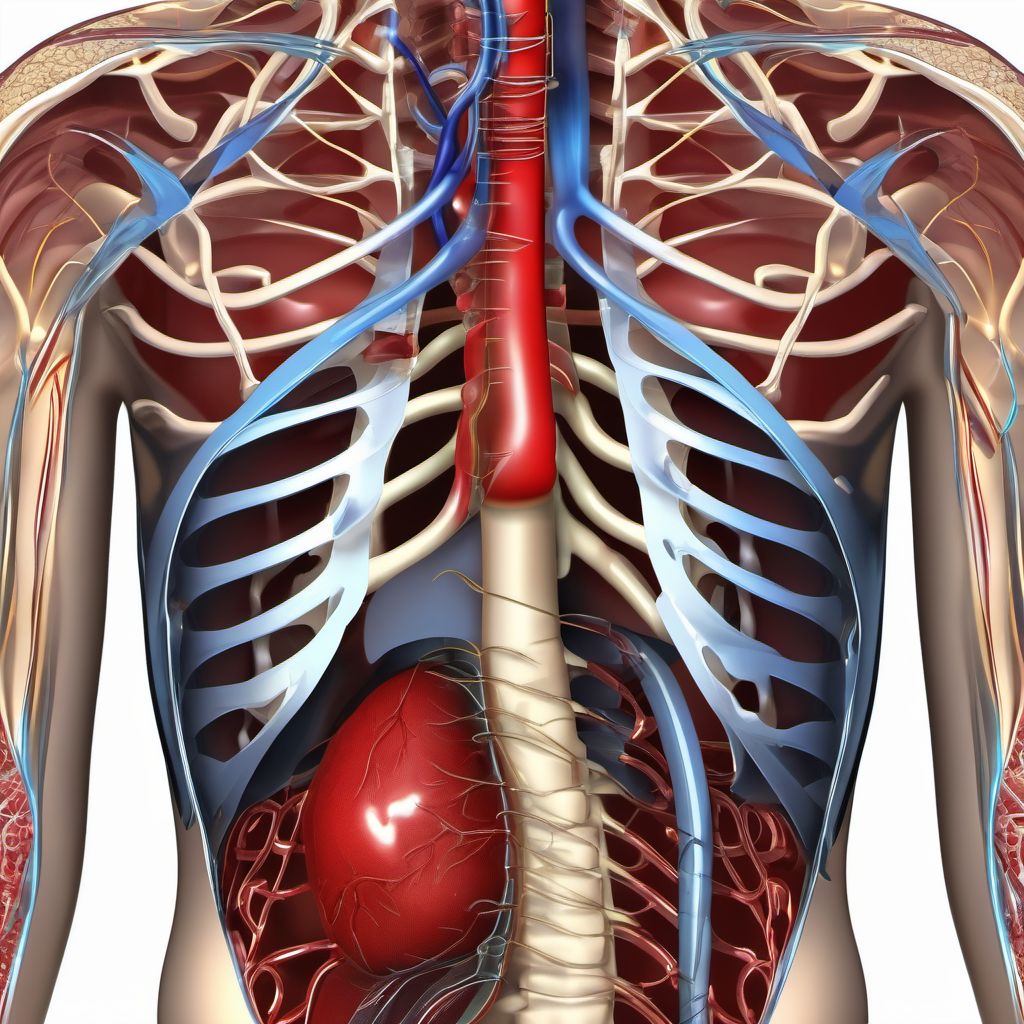 Laceration of other specified intrathoracic organs digital illustration