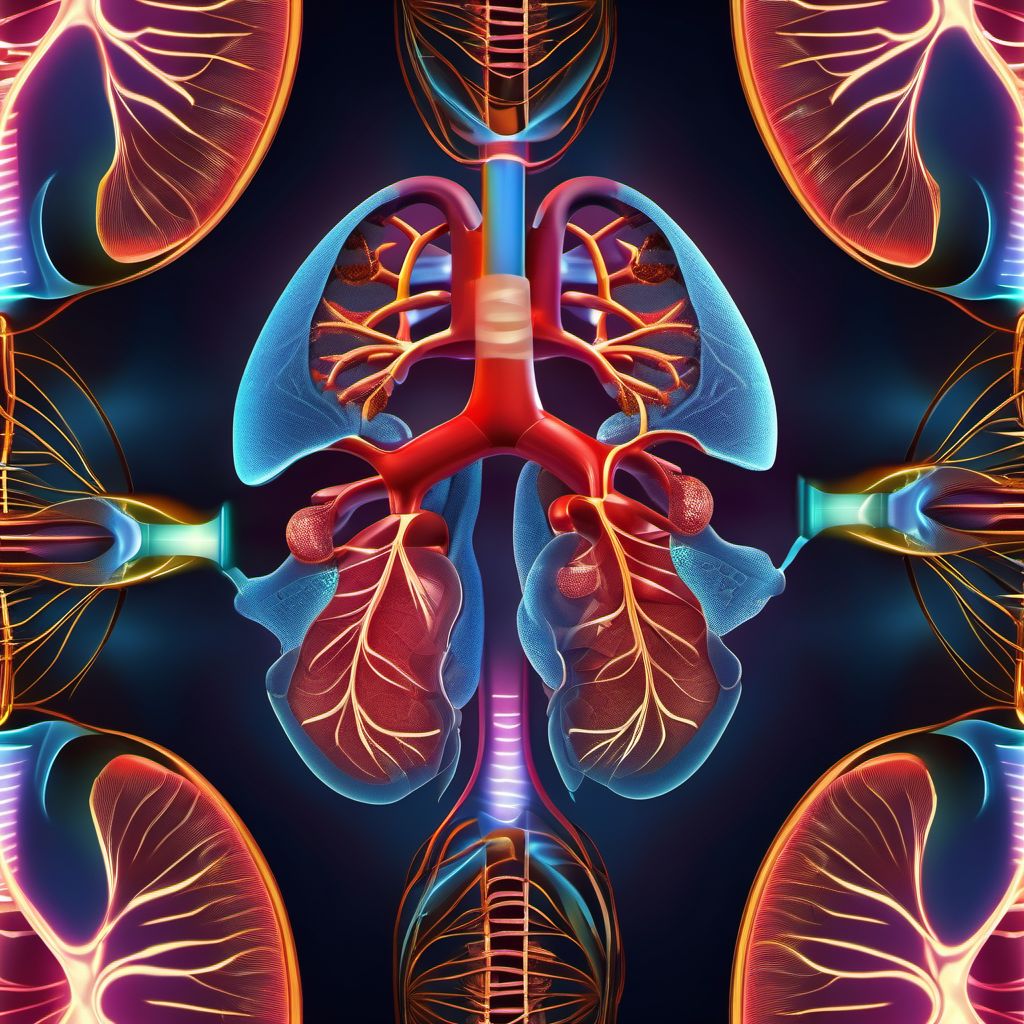 Unspecified injury of other specified intrathoracic organs digital illustration