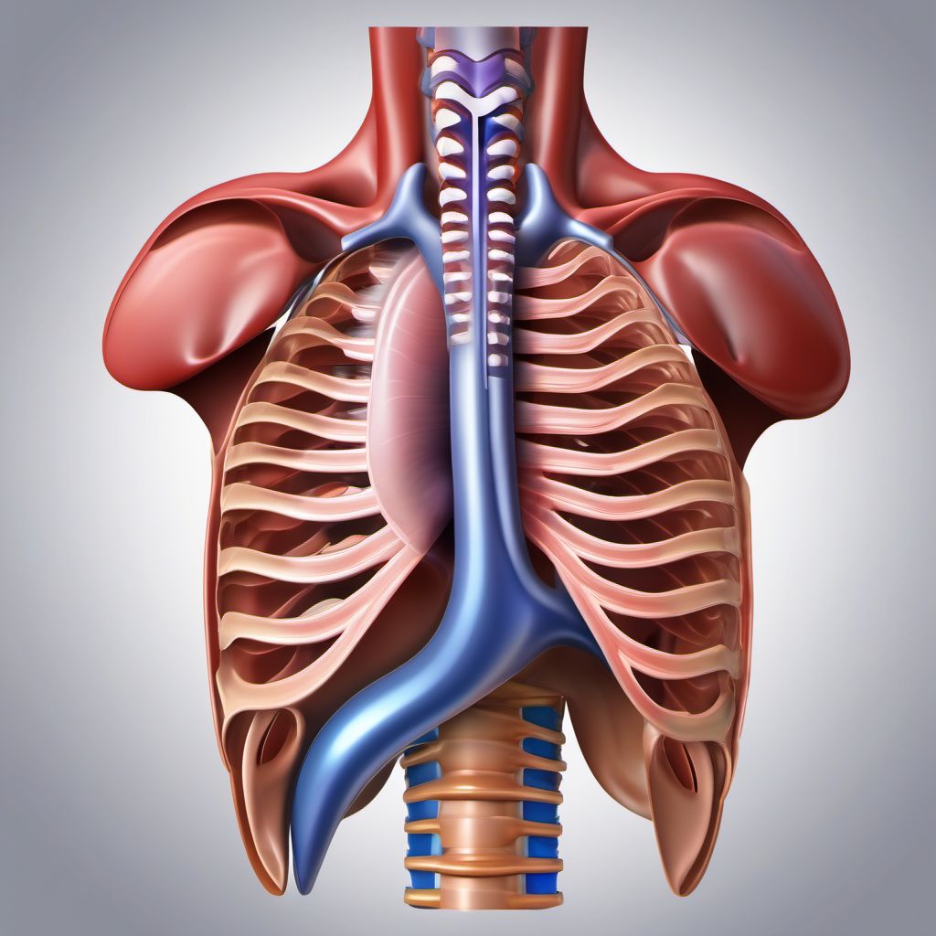 Injury of unspecified intrathoracic organ digital illustration