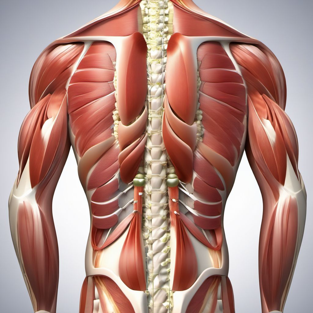 Other injury of muscle and tendon of front wall of thorax digital illustration