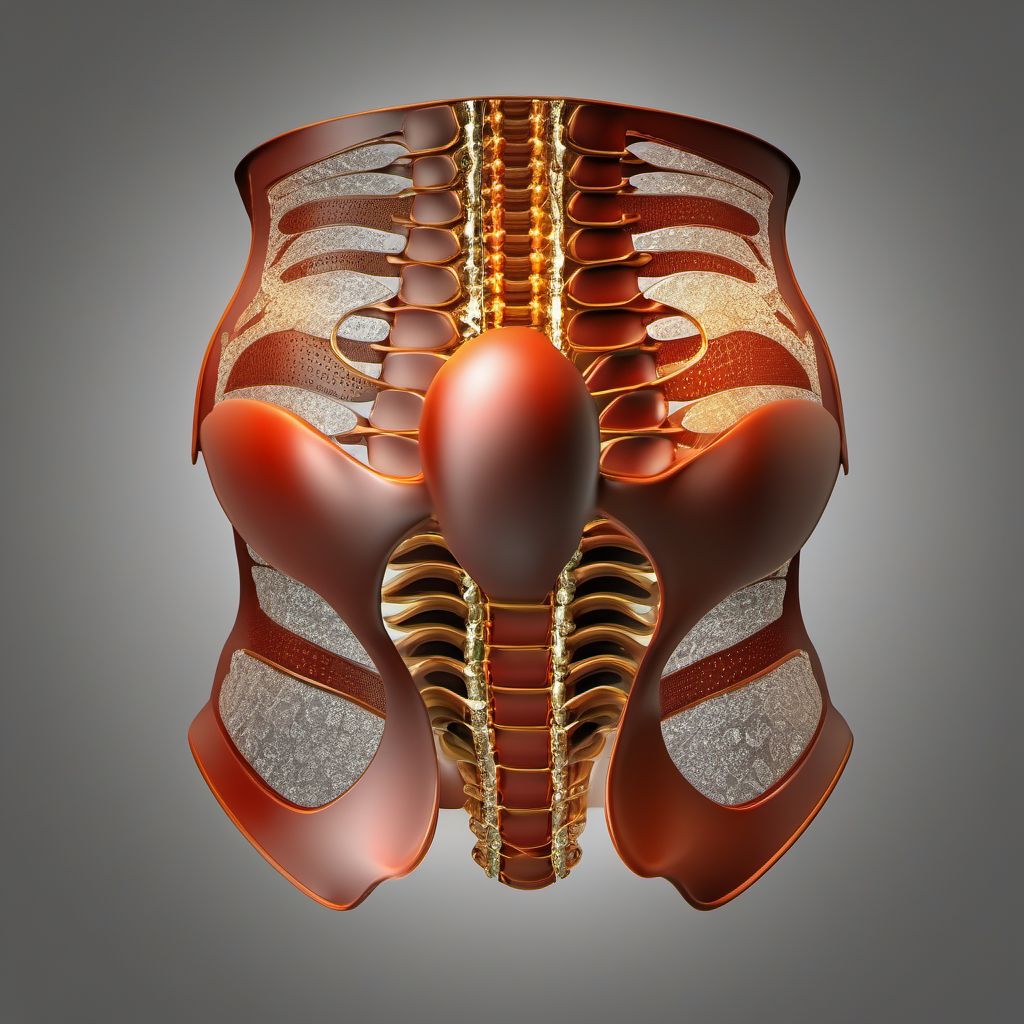 Abrasion of lower back and pelvis digital illustration