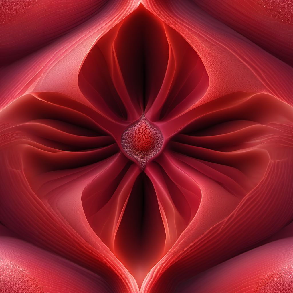 Abrasion of vagina and vulva digital illustration