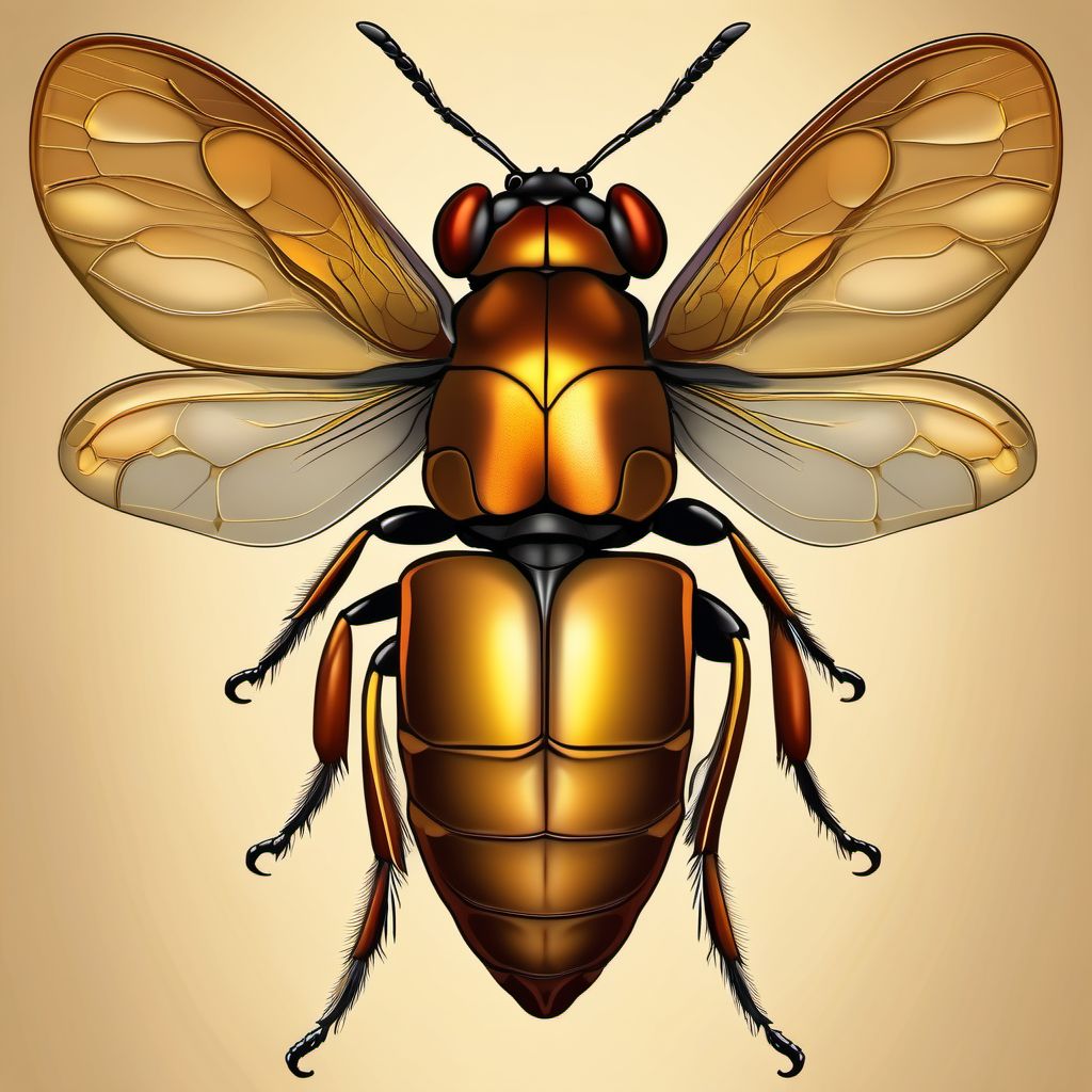 Insect bite (nonvenomous) of abdomen, lower back, pelvis and external genitals digital illustration