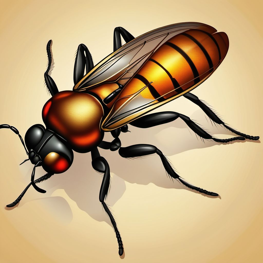 Insect bite (nonvenomous) of lower back and pelvis digital illustration