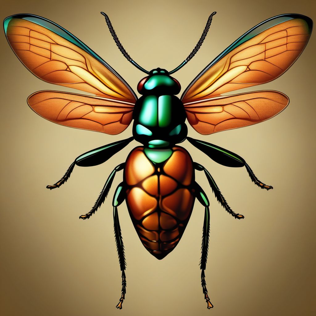 Insect bite (nonvenomous) of scrotum and testes digital illustration