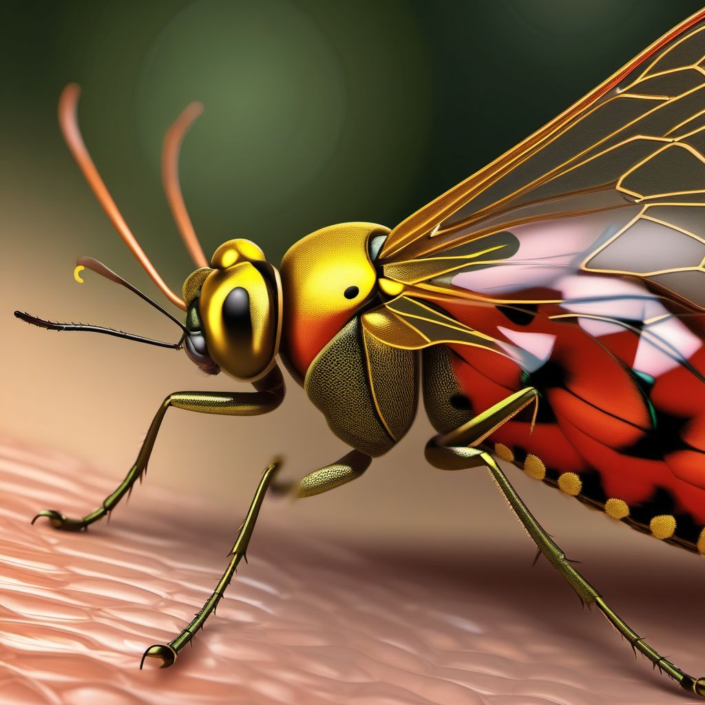 Insect bite (nonvenomous) of unspecified external genital organs, male digital illustration