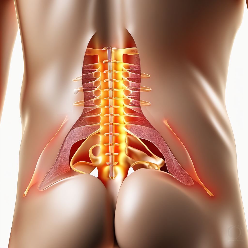 Unspecified superficial injury of lower back and pelvis digital illustration