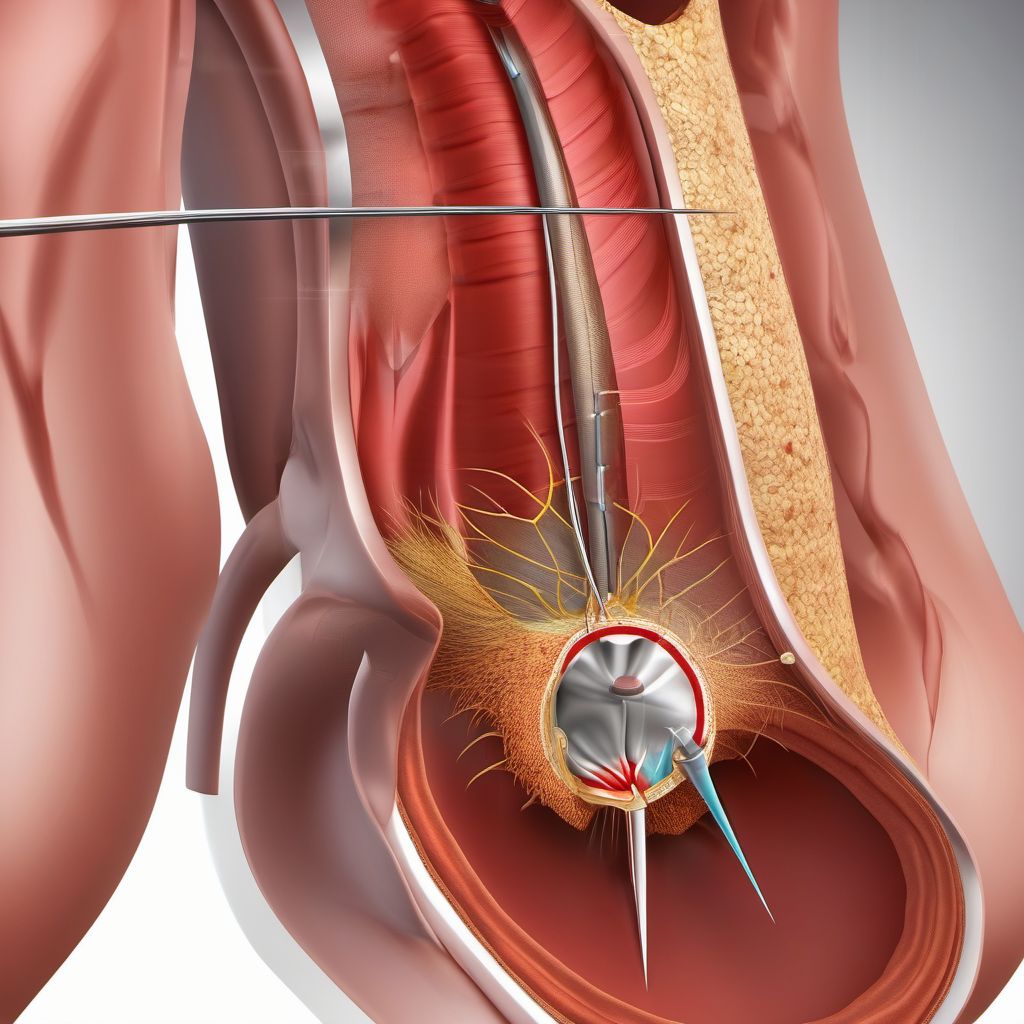 Puncture wound without foreign body of lower back and pelvis without penetration into retroperitoneum digital illustration