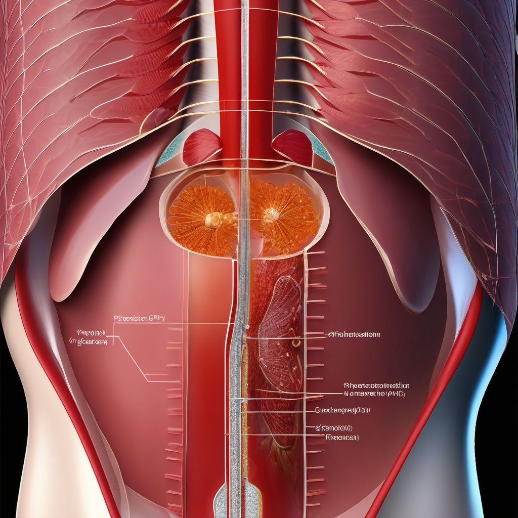 Laceration without foreign body of abdominal wall, left upper quadrant without penetration into peritoneal cavity digital illustration