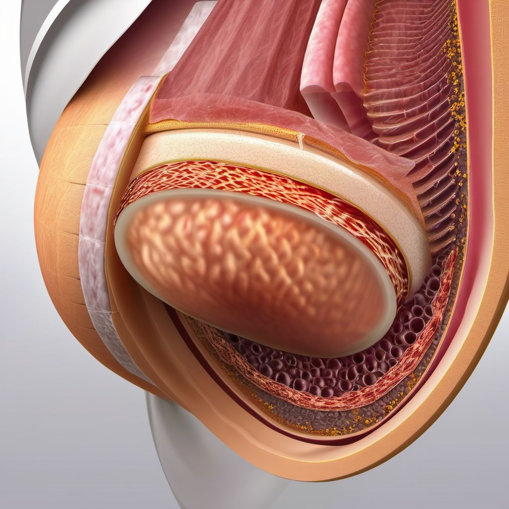 Puncture wound of abdominal wall without foreign body without penetration into peritoneal cavity digital illustration