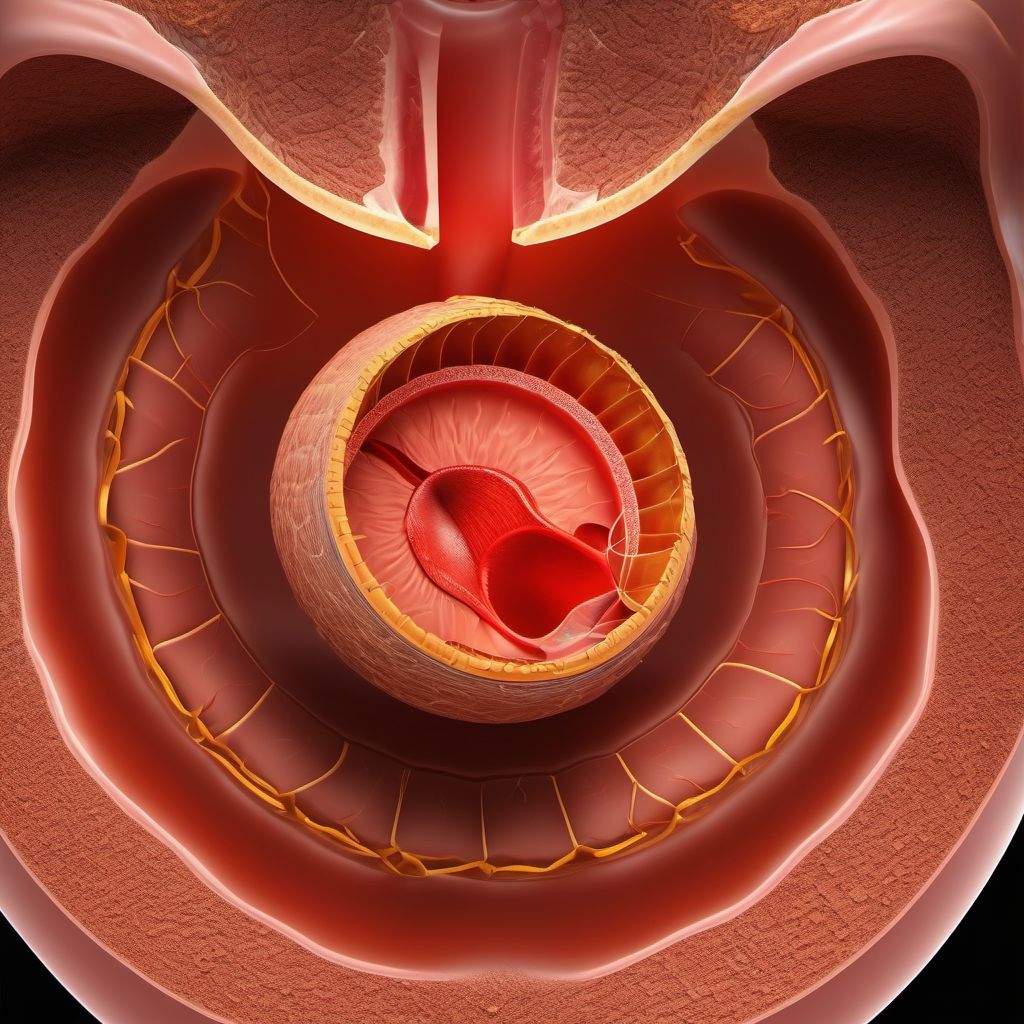 Puncture wound of abdominal wall without foreign body, left upper quadrant without penetration into peritoneal cavity digital illustration