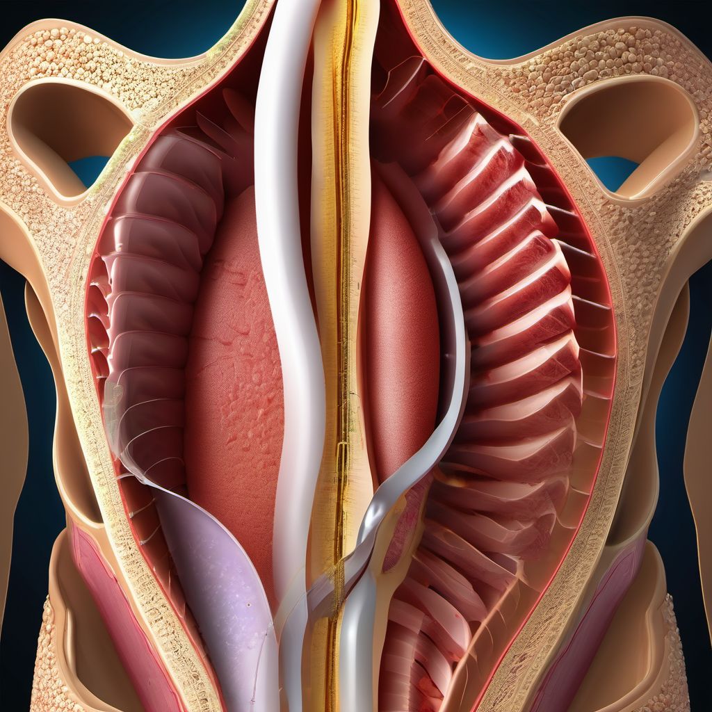 Puncture wound of abdominal wall with foreign body, periumbilic region without penetration into peritoneal cavity digital illustration