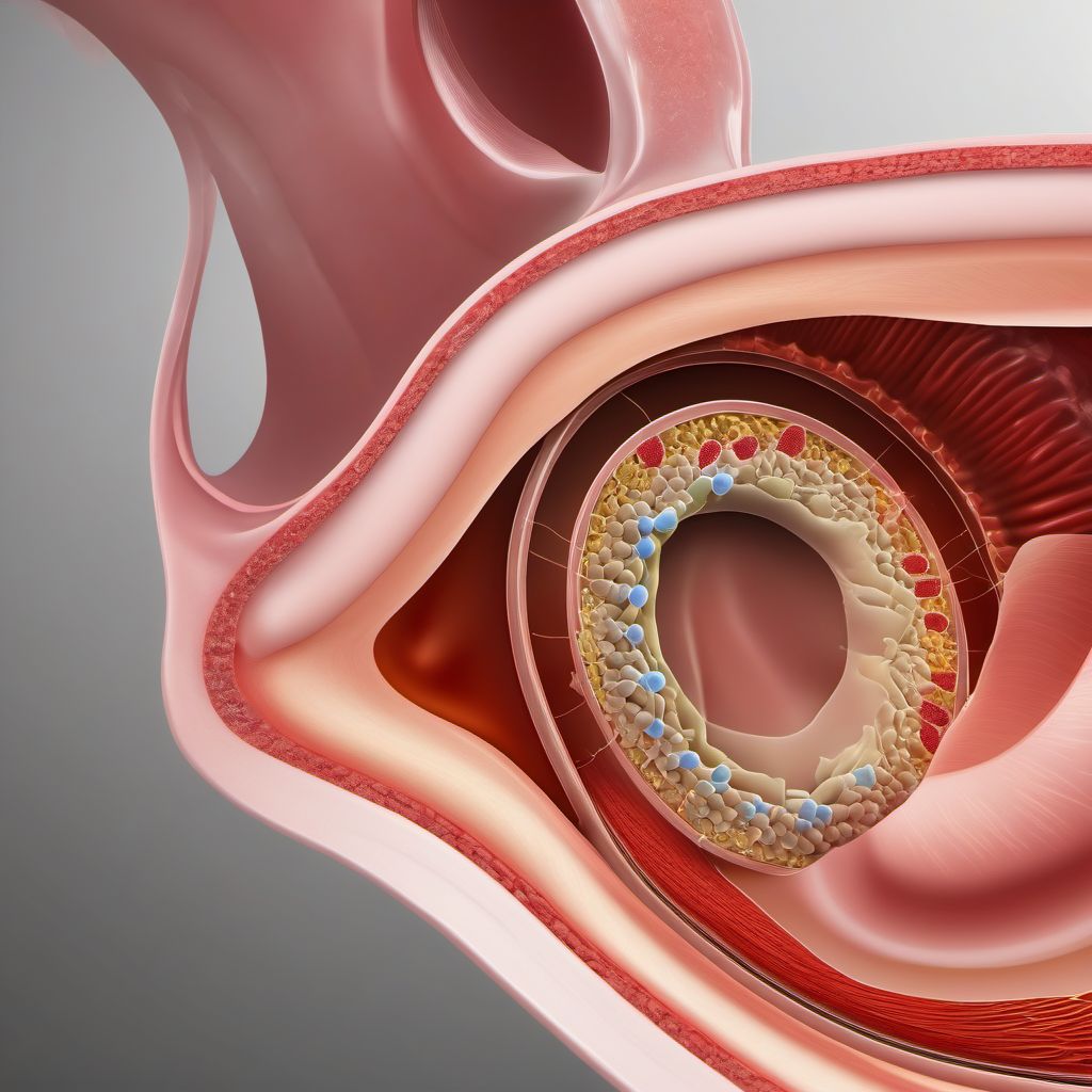 Open bite of abdominal wall, right upper quadrant without penetration into peritoneal cavity digital illustration