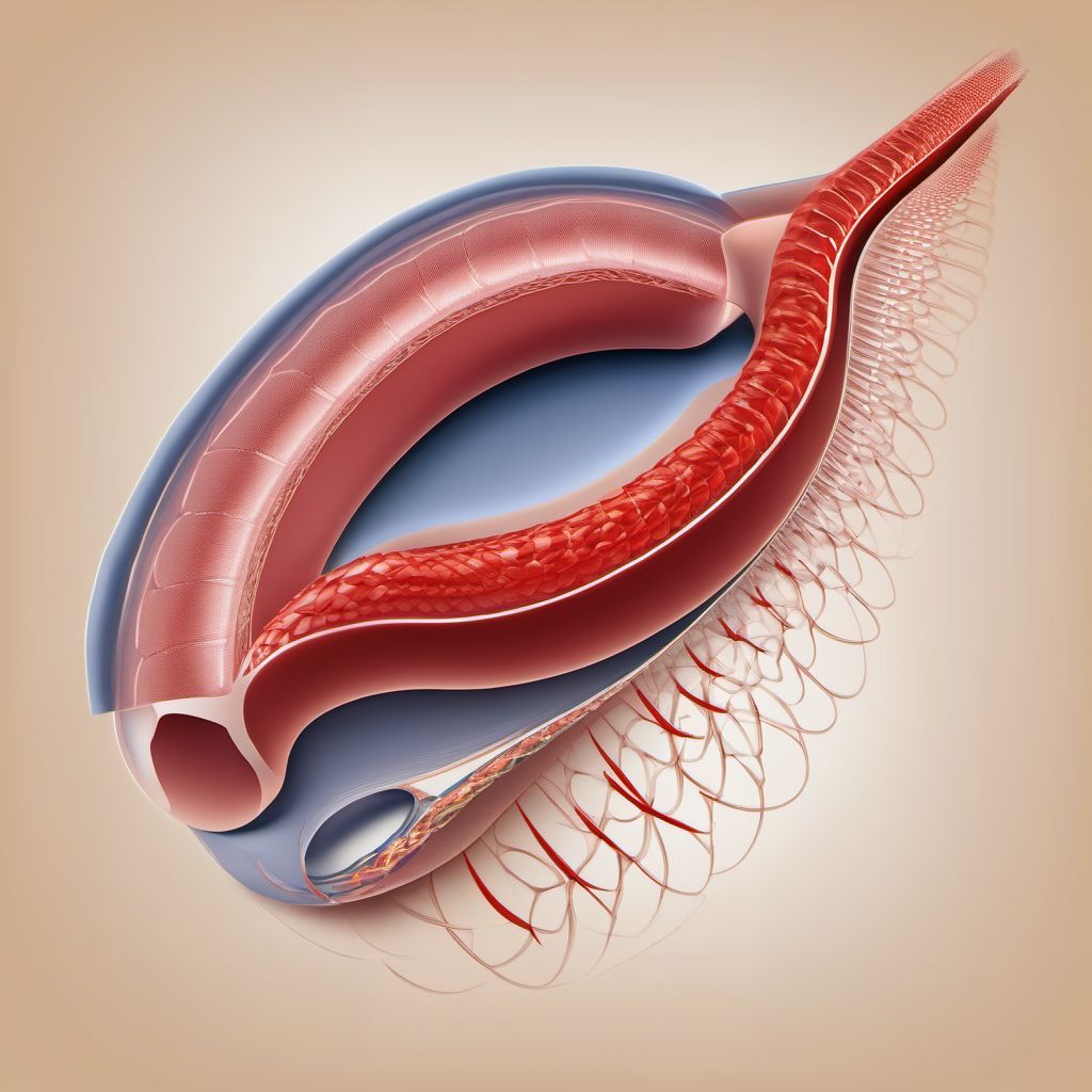 Laceration without foreign body of penis digital illustration