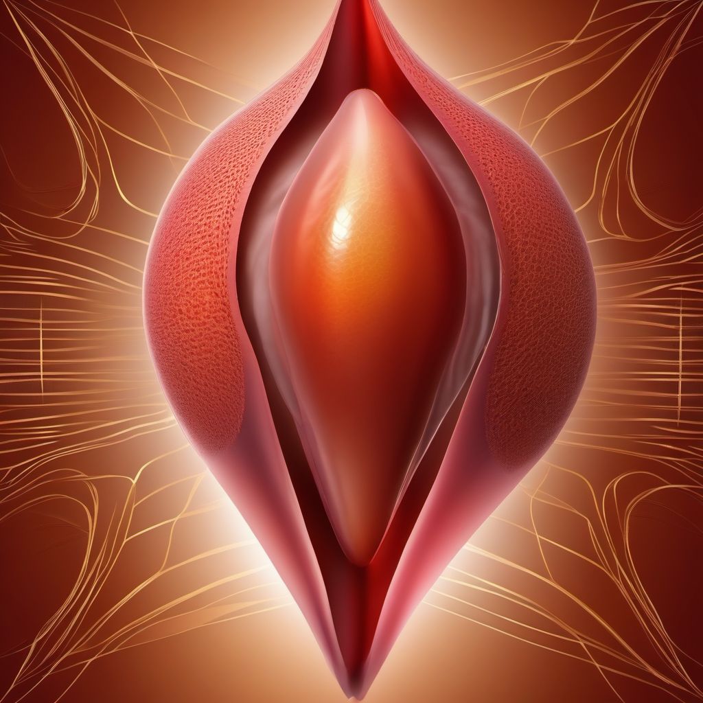 Open wound of scrotum and testes digital illustration