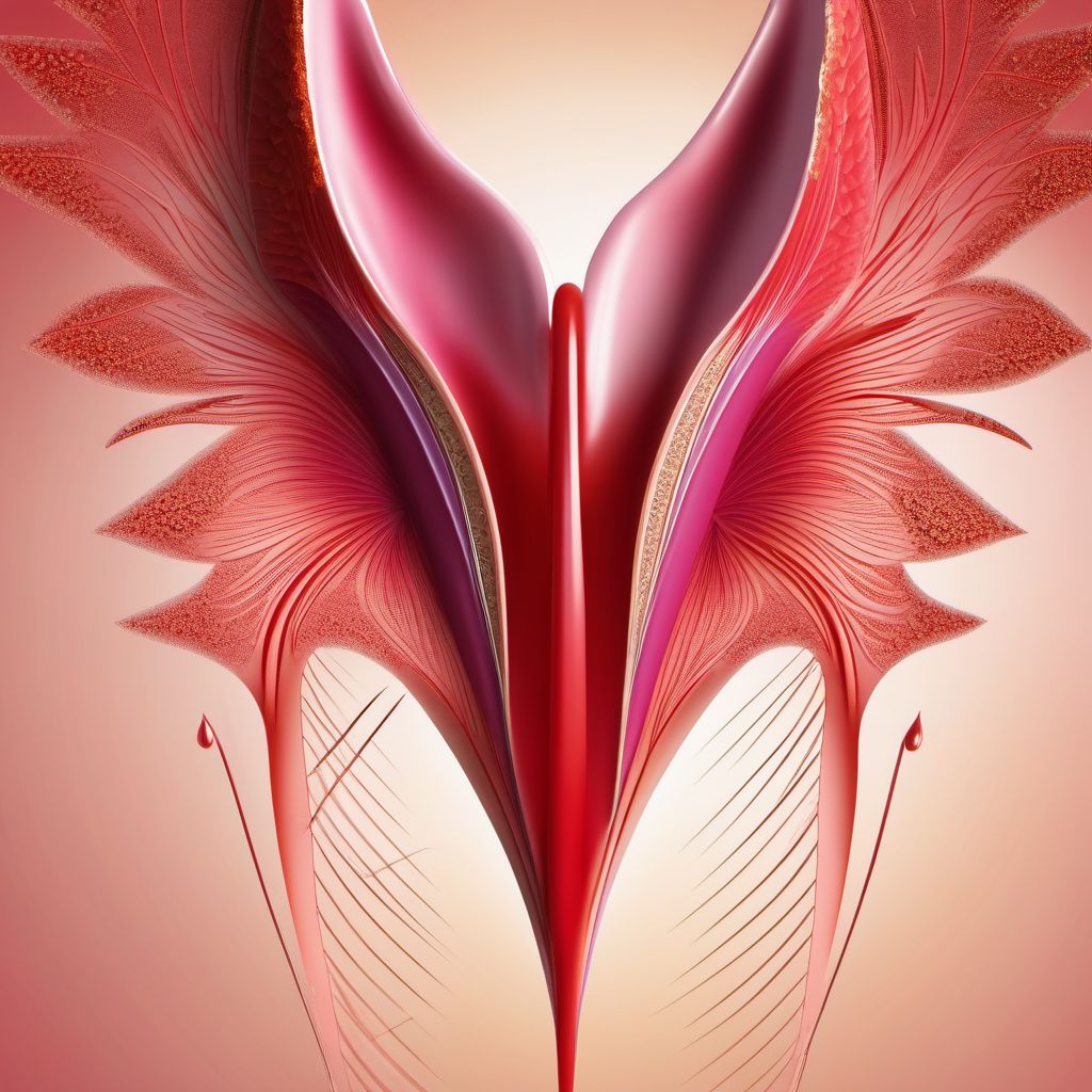 Unspecified open wound of vagina and vulva digital illustration