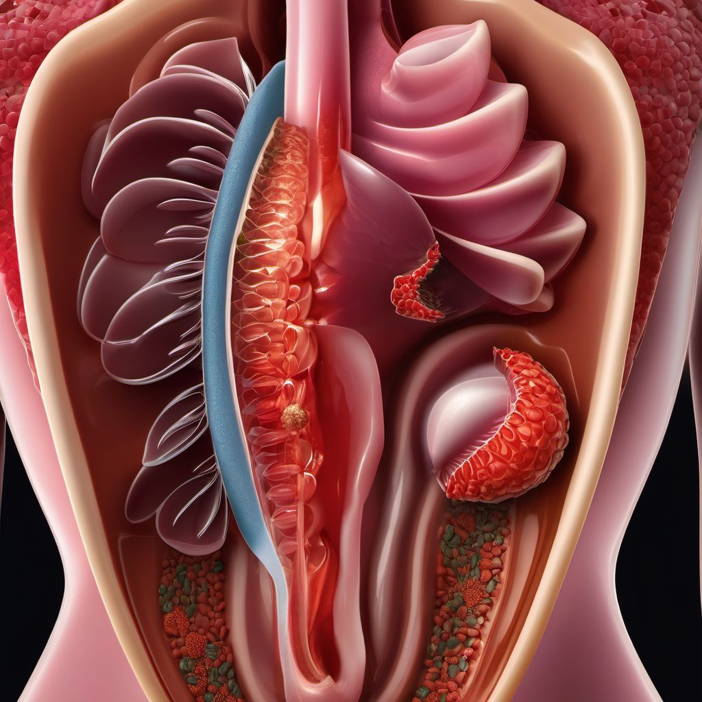 Open bite of unspecified external genital organs digital illustration