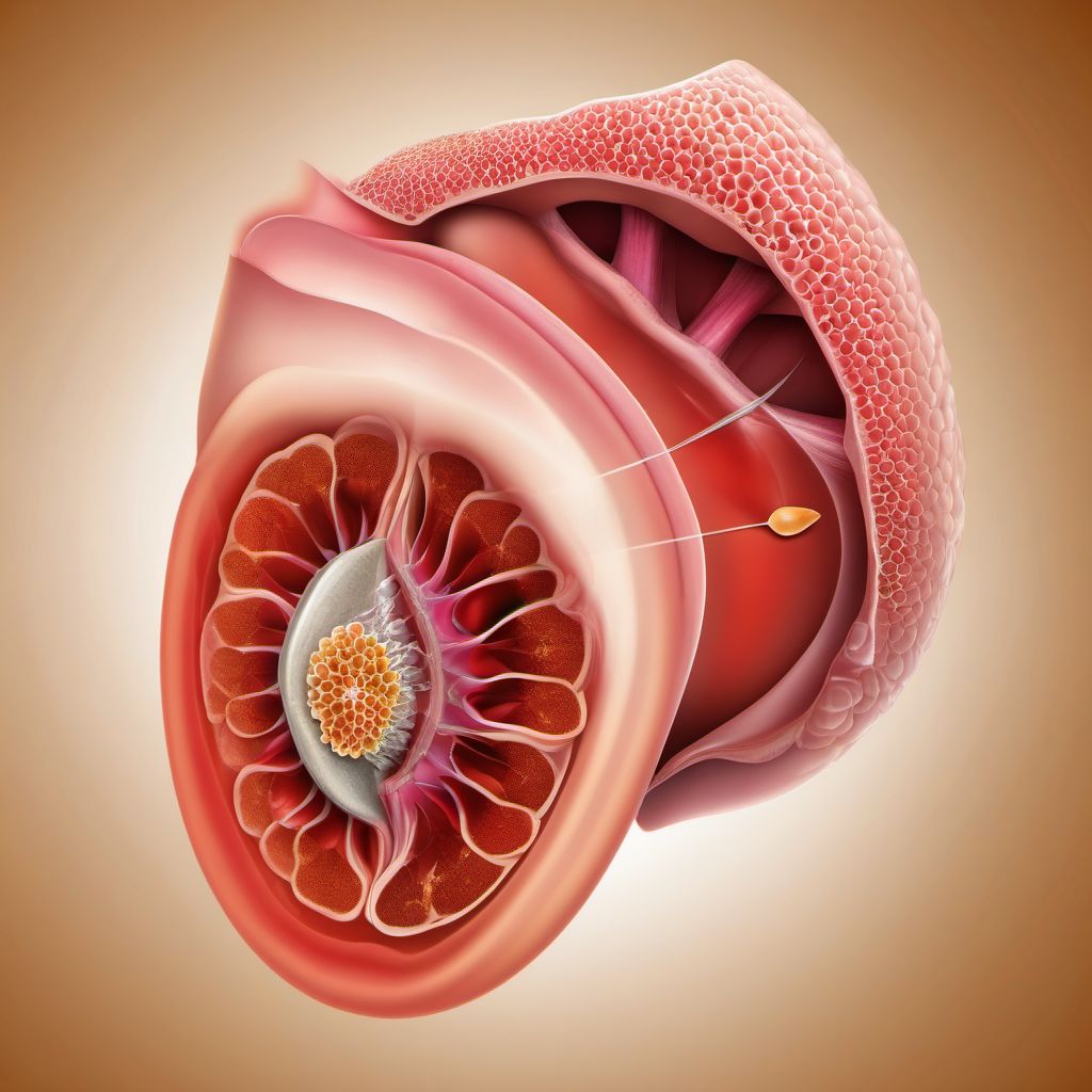 Open bite of unspecified external genital organs, female digital illustration