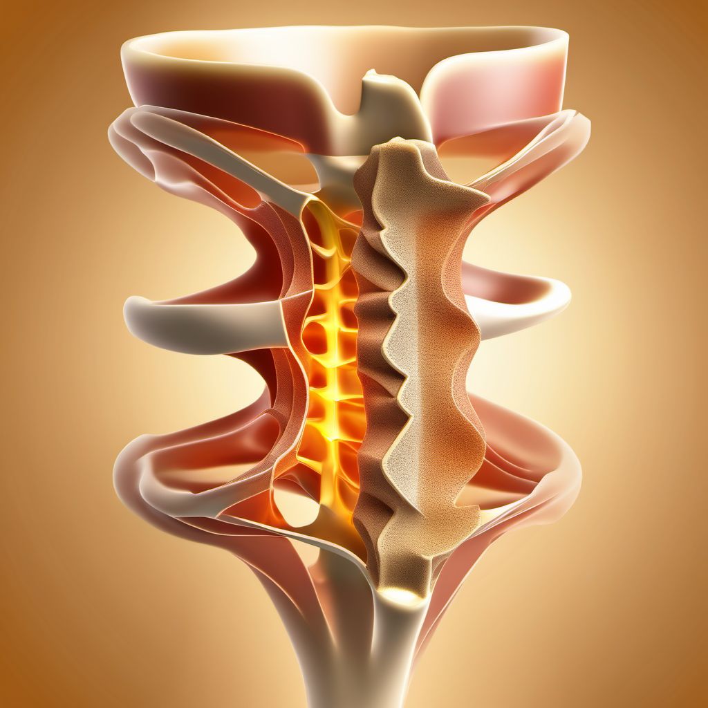 Stable burst fracture of unspecified lumbar vertebra digital illustration