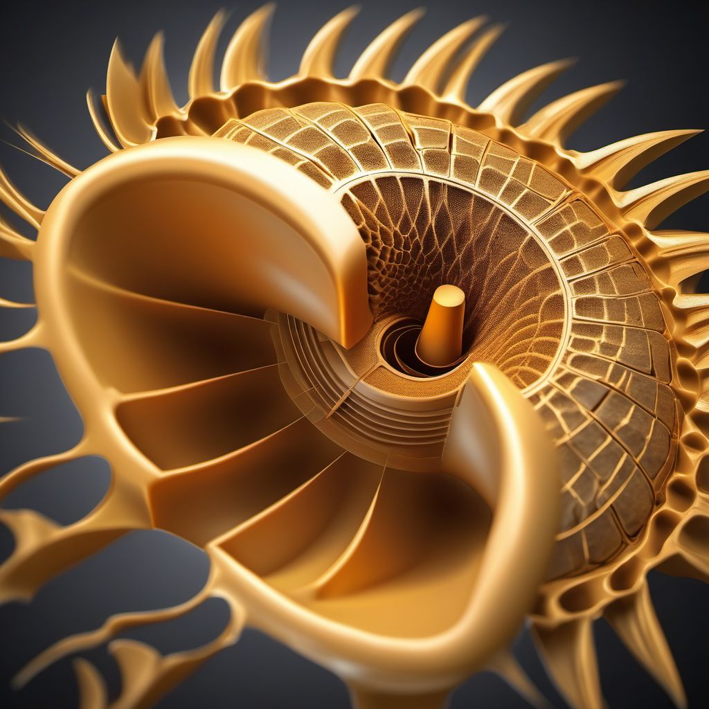 Unstable burst fracture of unspecified lumbar vertebra digital illustration