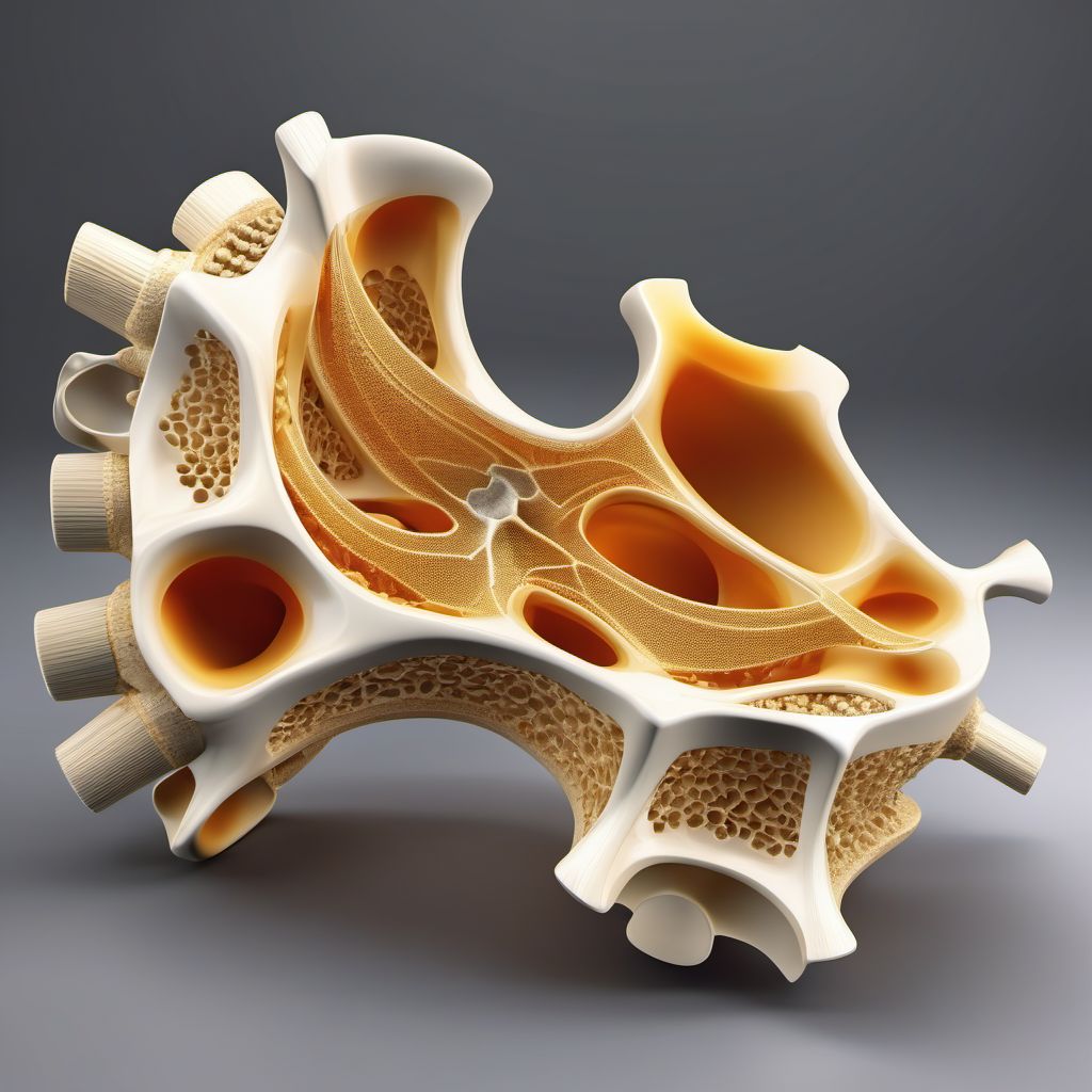 Fracture of first lumbar vertebra digital illustration