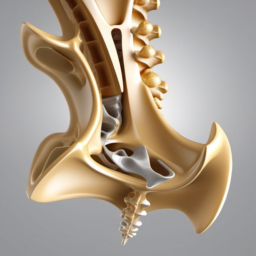 Unspecified fracture of first lumbar vertebra digital illustration