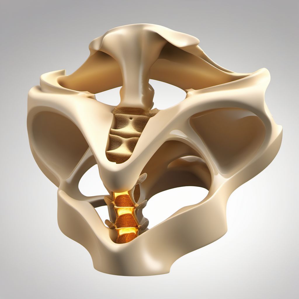 Fracture of second lumbar vertebra digital illustration