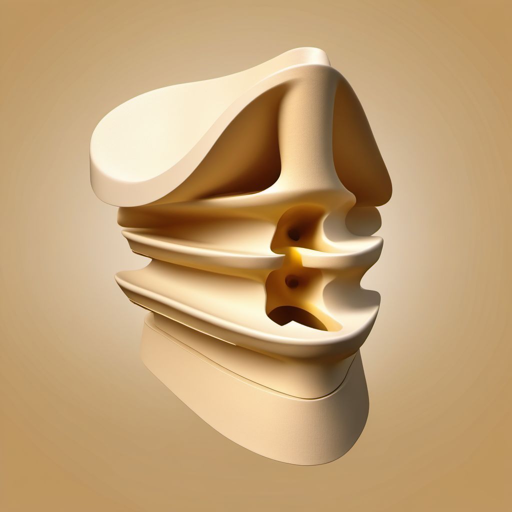 Wedge compression fracture of second lumbar vertebra digital illustration