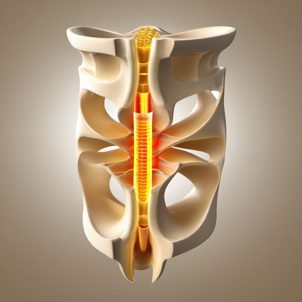 Unspecified fracture of second lumbar vertebra digital illustration