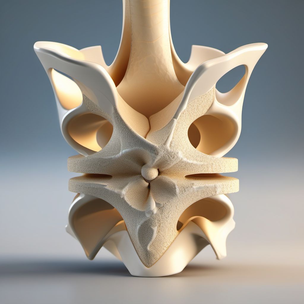 Unspecified fracture of third lumbar vertebra digital illustration