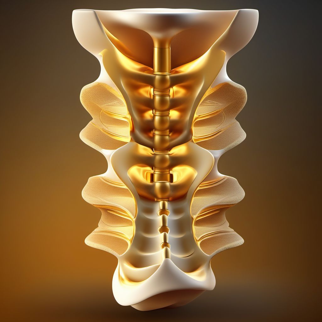 Fracture of fifth lumbar vertebra digital illustration