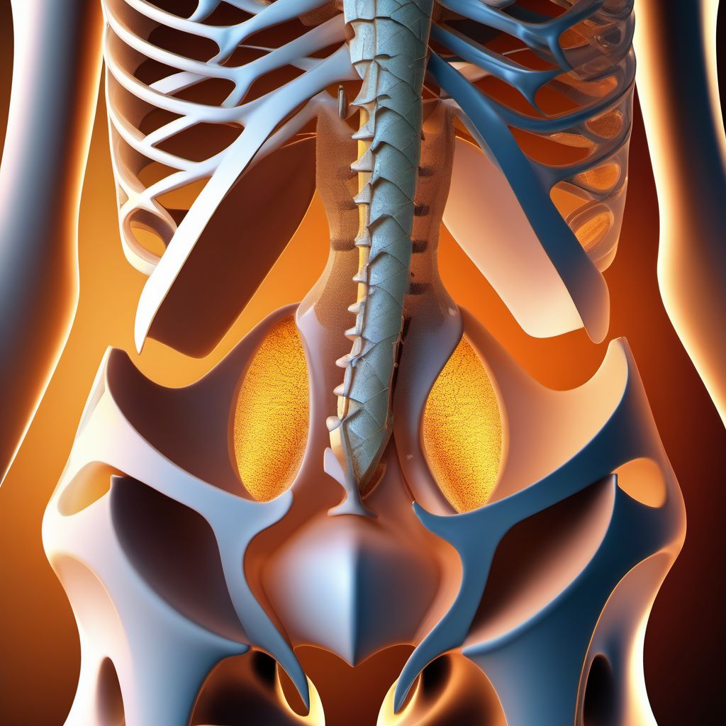 Zone I fracture of sacrum digital illustration