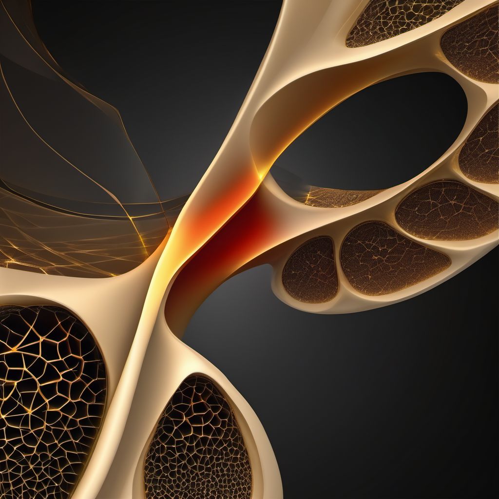 Minimally displaced Zone I fracture of sacrum digital illustration