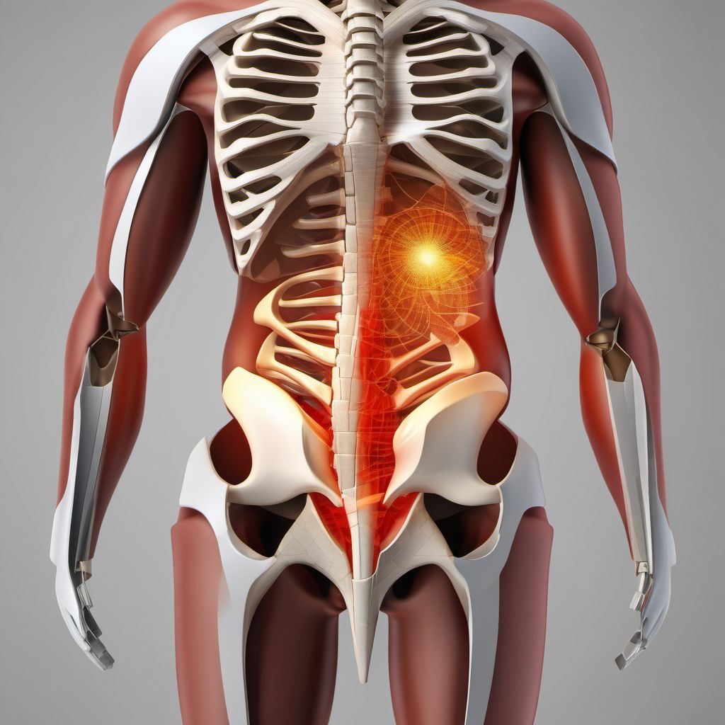 Unspecified Zone I fracture of sacrum digital illustration