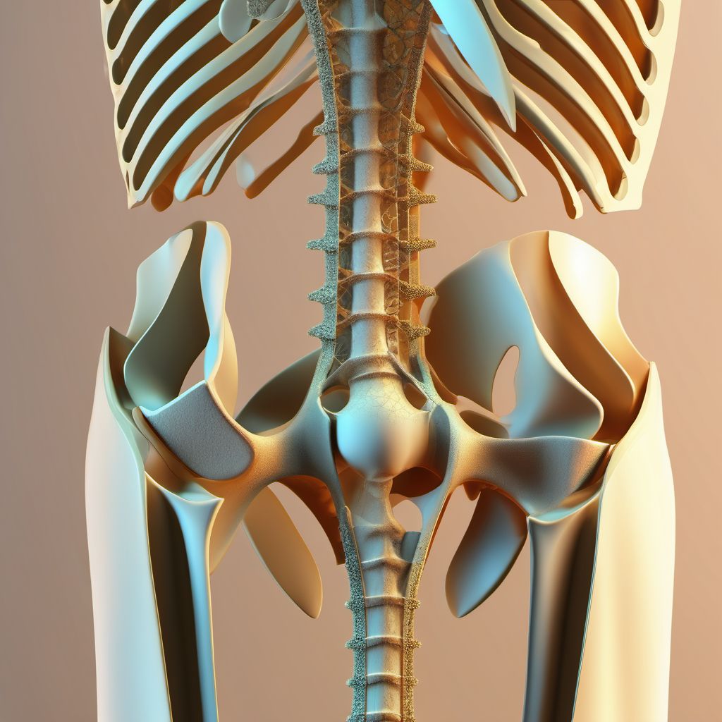 Unspecified Zone II fracture of sacrum digital illustration