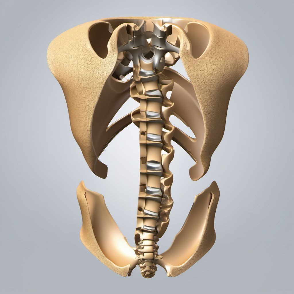 Type 1 fracture of sacrum digital illustration