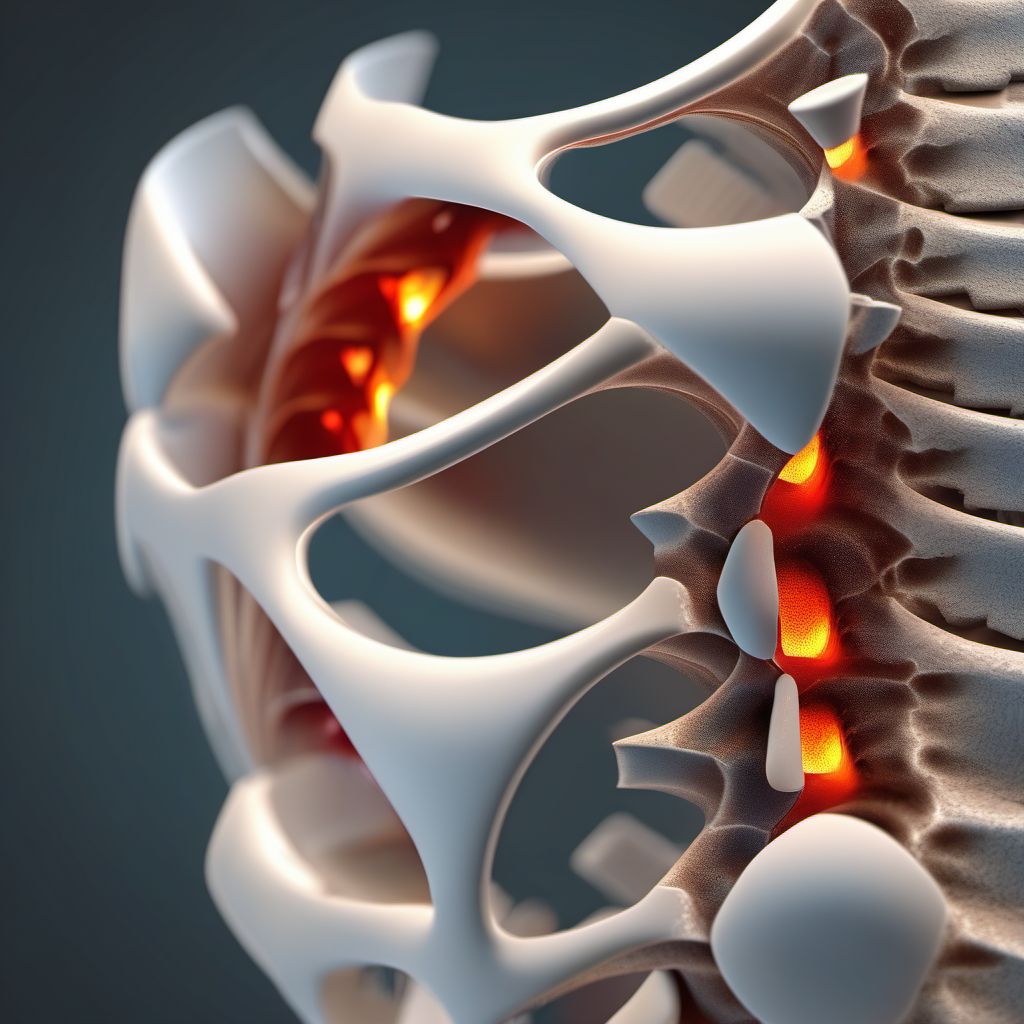 Fracture of coccyx digital illustration