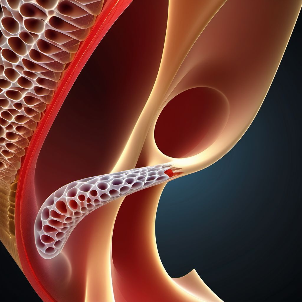 Unspecified fracture of left ilium digital illustration