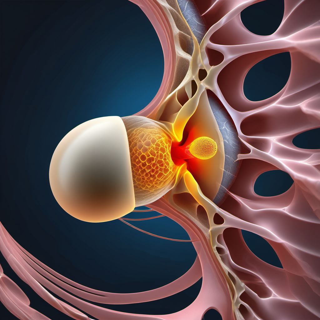 Displaced avulsion fracture of right ilium digital illustration