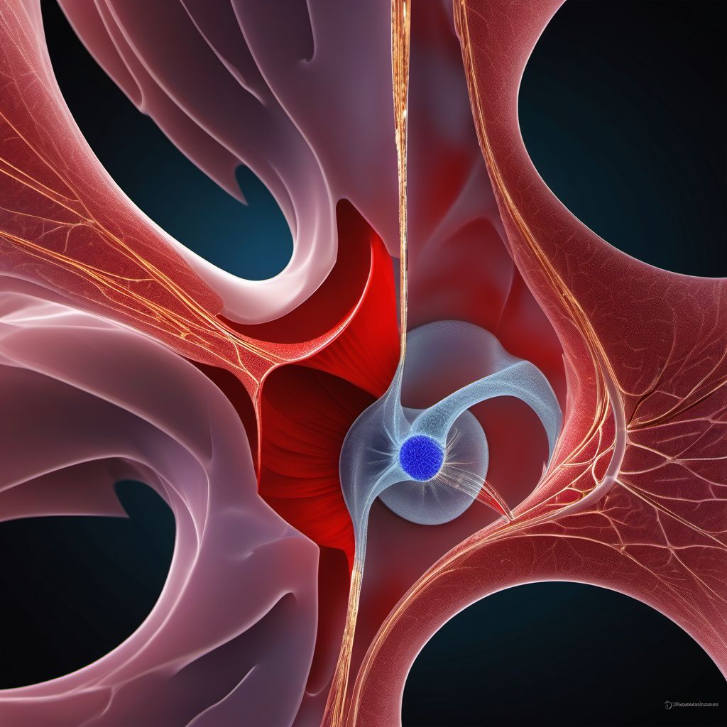 Nondisplaced avulsion fracture of left ilium digital illustration