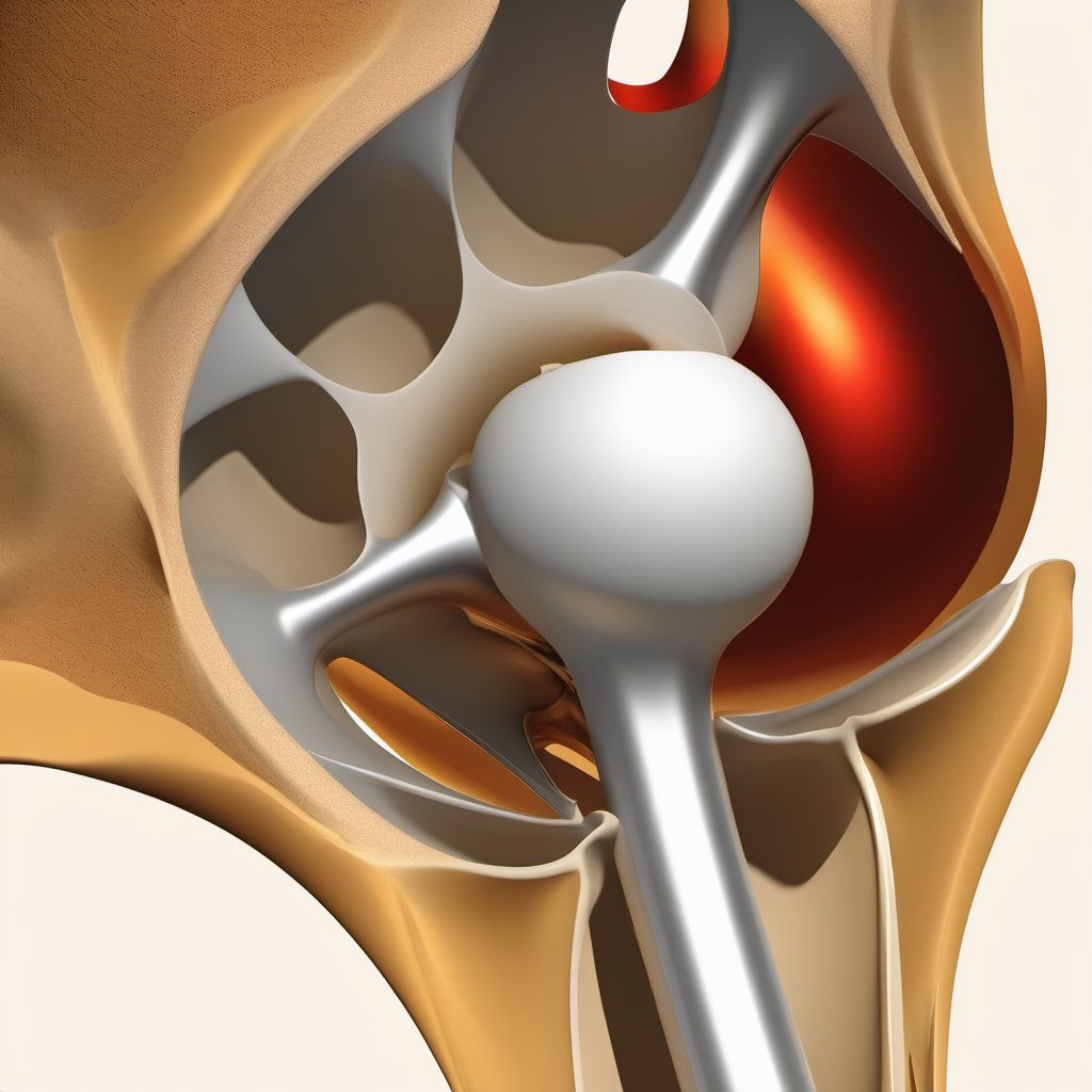 Unspecified fracture of left acetabulum digital illustration