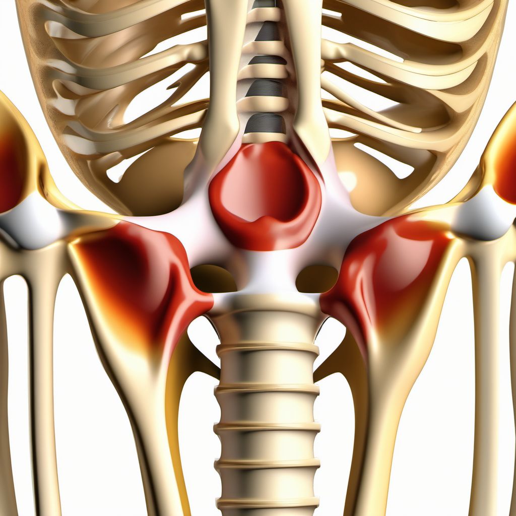 Nondisplaced fracture of anterior wall of unspecified acetabulum digital illustration