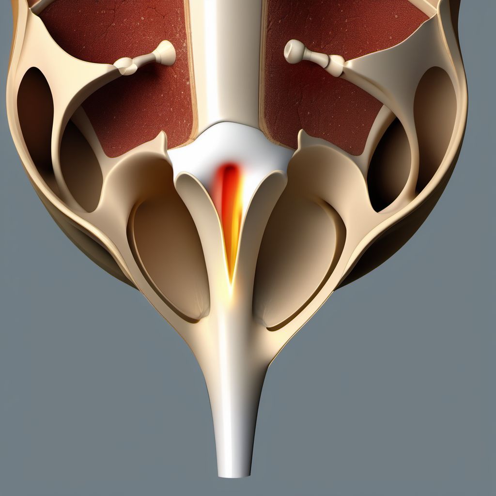 Fracture of posterior wall of acetabulum digital illustration