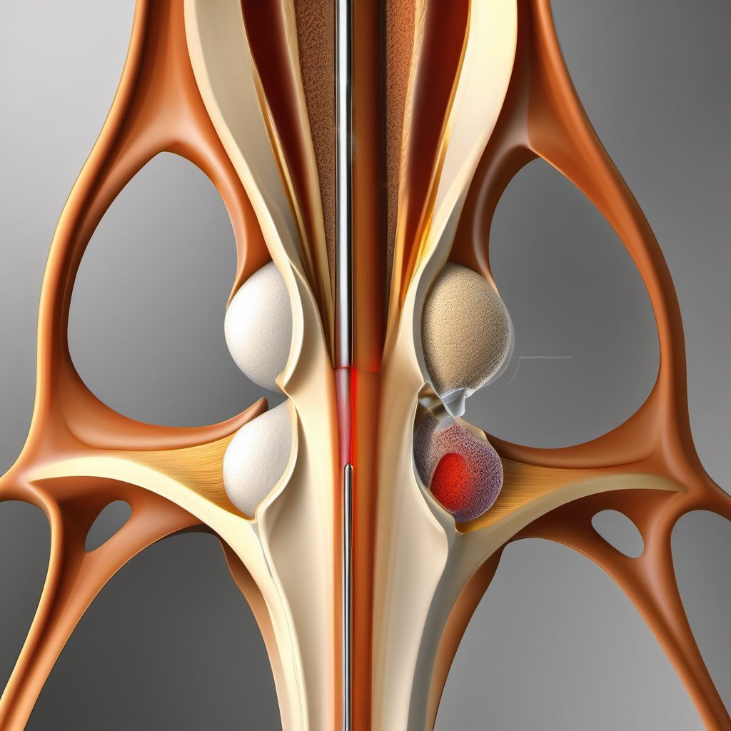 Fracture of anterior column [iliopubic] of acetabulum digital illustration