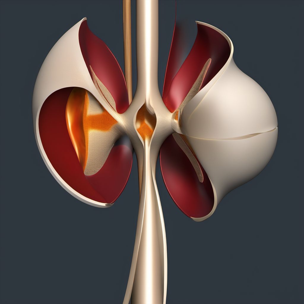 Displaced fracture of anterior column [iliopubic] of right acetabulum digital illustration