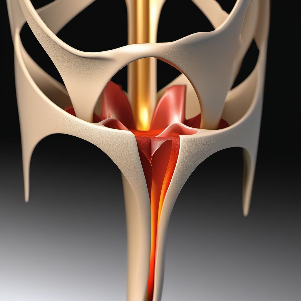 Displaced fracture of anterior column [iliopubic] of unspecified acetabulum digital illustration