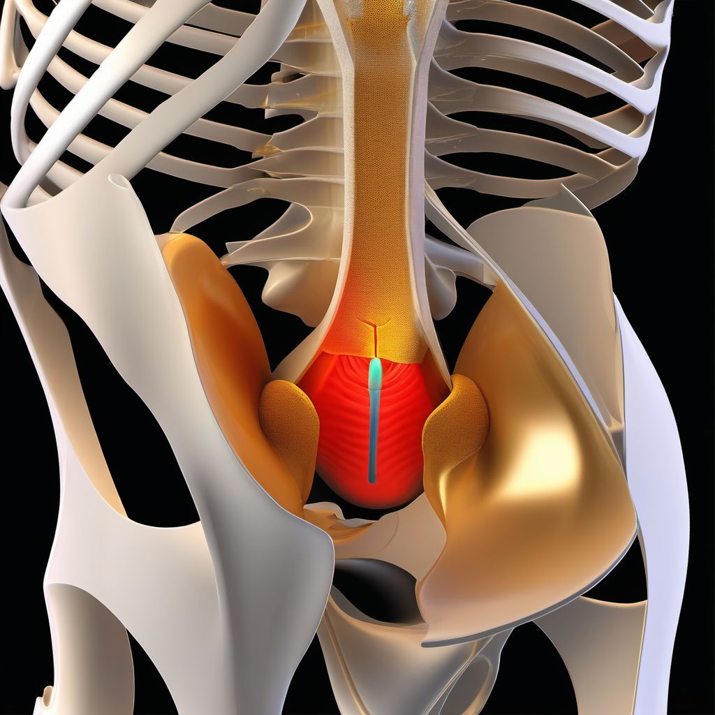 Nondisplaced fracture of anterior column [iliopubic] of unspecified acetabulum digital illustration